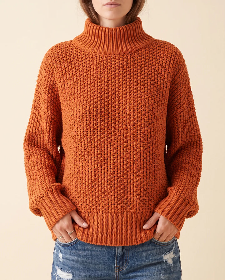 Vrouwen Fern Coltrui - Oversized Chunky Brei Met Verlaagde Schouders