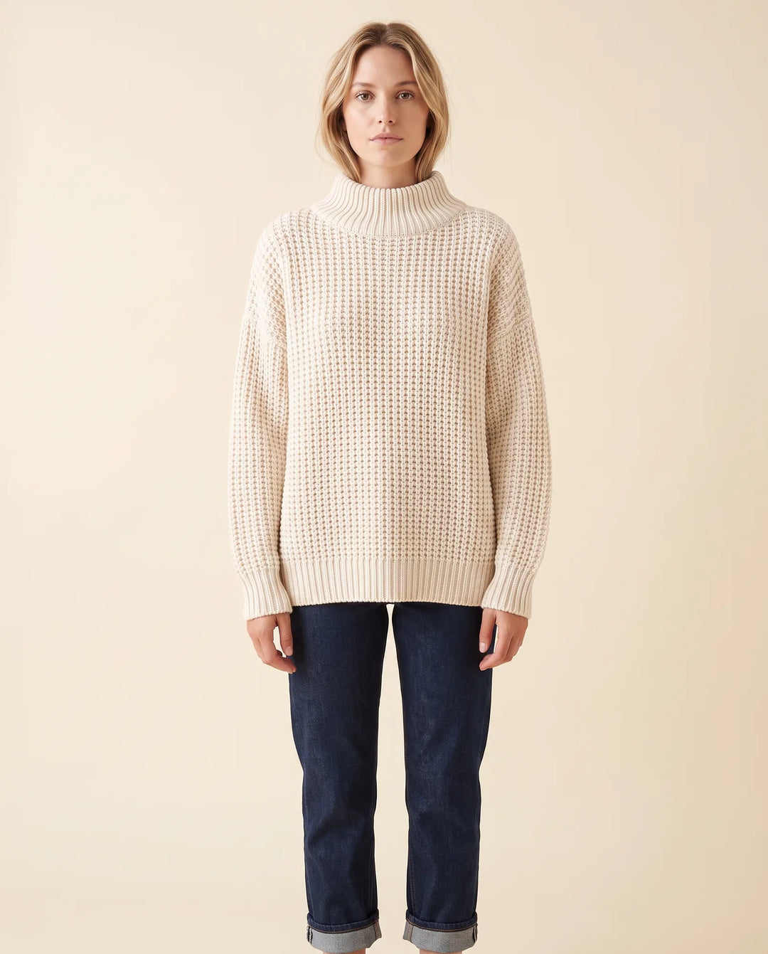 Vrouwen Fern Coltrui - Oversized Chunky Brei Met Verlaagde Schouders