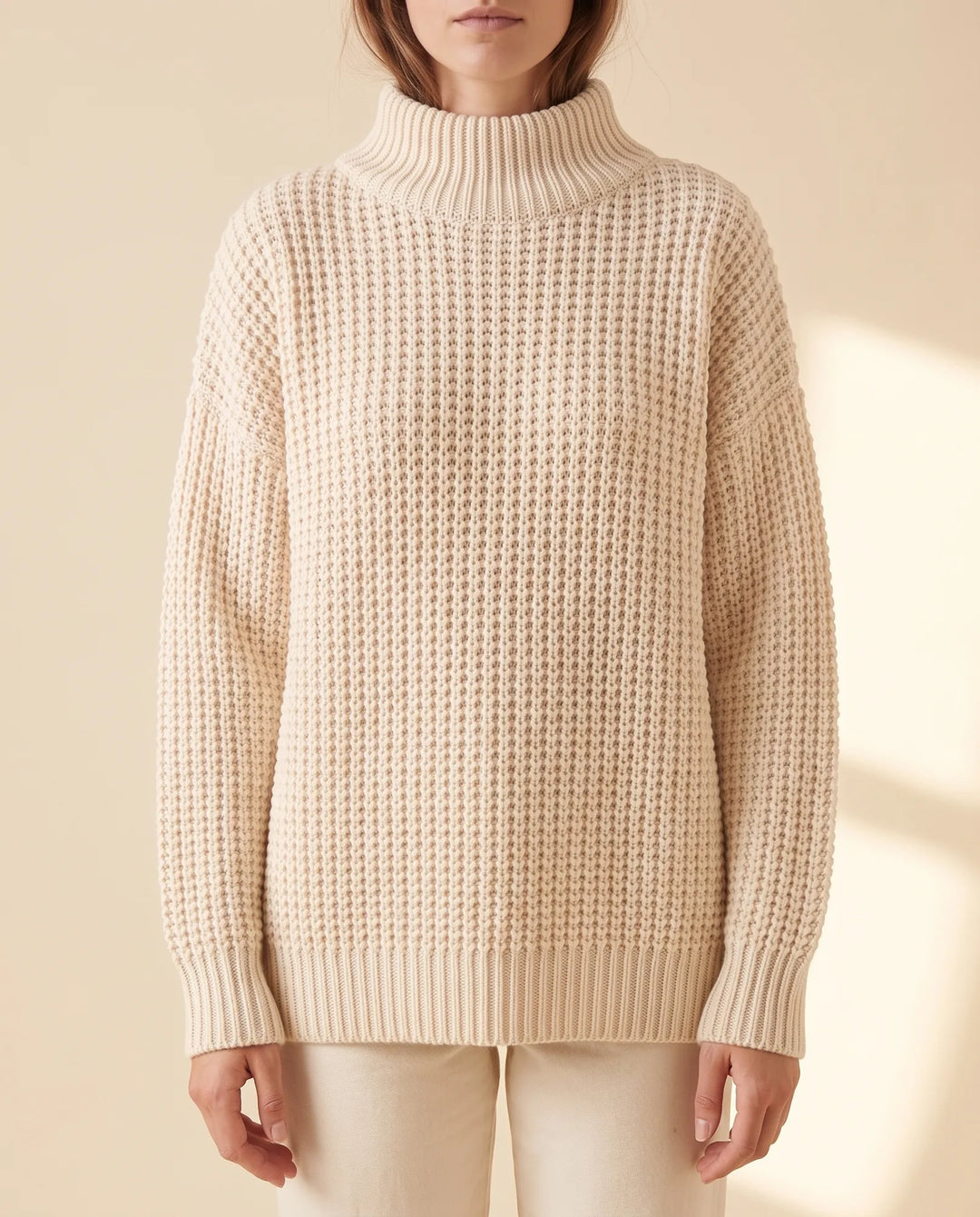 Vrouwen Fern Coltrui - Oversized Chunky Brei Met Verlaagde Schouders