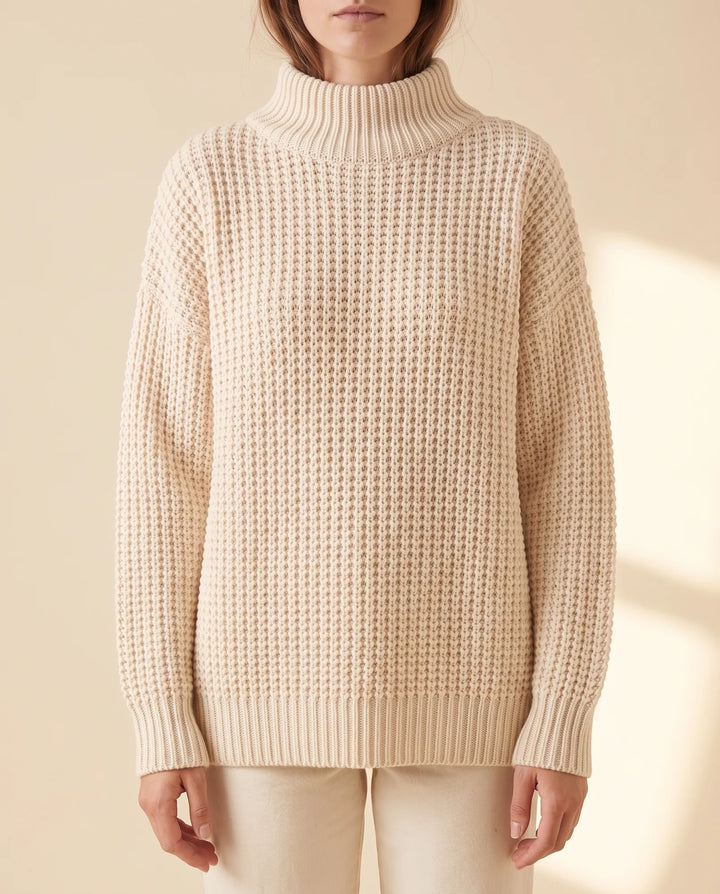 Vrouwen Fern Coltrui - Oversized Chunky Brei Met Verlaagde Schouders
