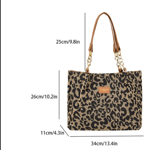 Lévrier – Leopard Canvas Schoudertas