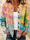 Zoey | Pastel Bloem Ombre Gebreide Knopen Voor Cardigan