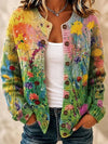 Lillian | Bloemen Ombre Cardigan Lange Mouwen Brei