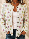 Aubrey | Gebreide Cardigan met Pootafdruk en Knopen