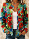 Natalie | Poppy Bloemenprint Gebreide Knopen Voor Cardigan