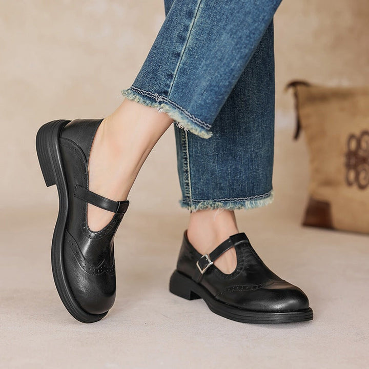 Verda | Vegan Leren Mary Jane Ballerina's
