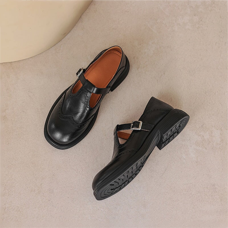 Verda | Vegan Leren Mary Jane Ballerina's