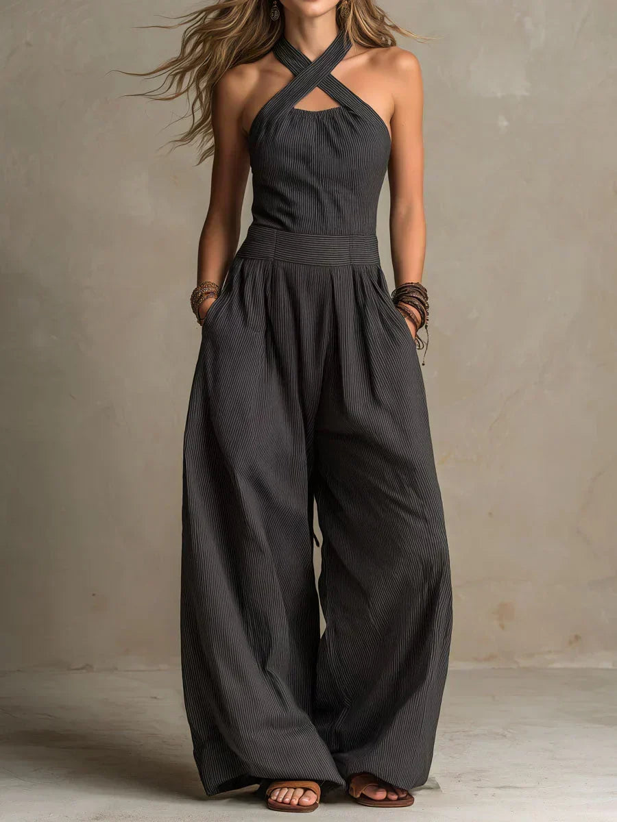 Bianca | Jumpsuit met een Elegante Kruis Halslijn