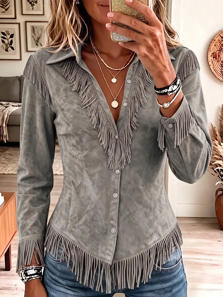 Vintage Elegante Tassel Suède Shirt