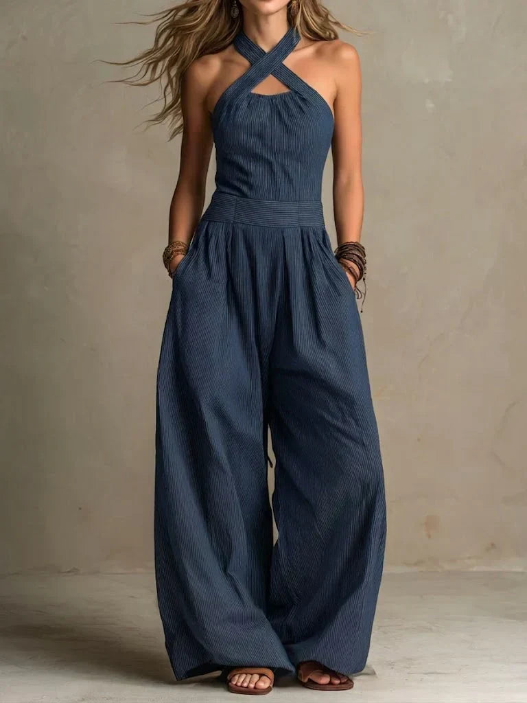 Bianca | Jumpsuit met een Elegante Kruis Halslijn