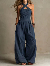 Bianca | Jumpsuit met een Elegante Kruis Halslijn
