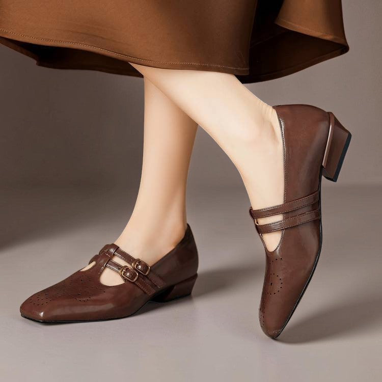 Marisol | Brogue Dubbelriem Mary Jane Pump