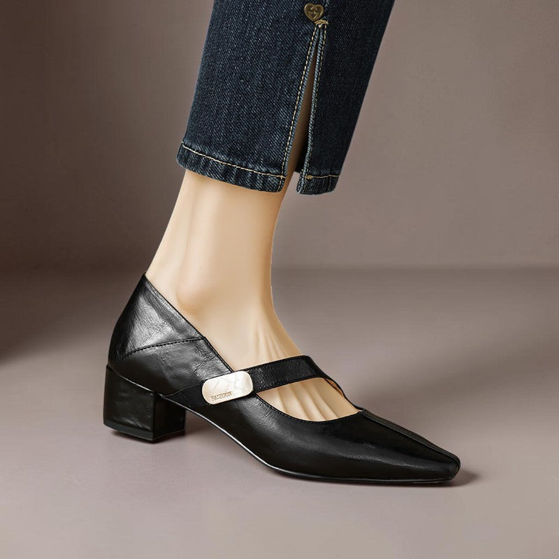 Quera | Gechiseled Vierkante Neus Mary Jane Pump