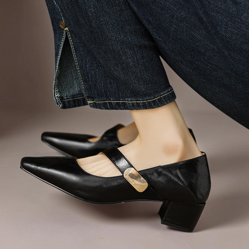 Quera | Gechiseled Vierkante Neus Mary Jane Pump