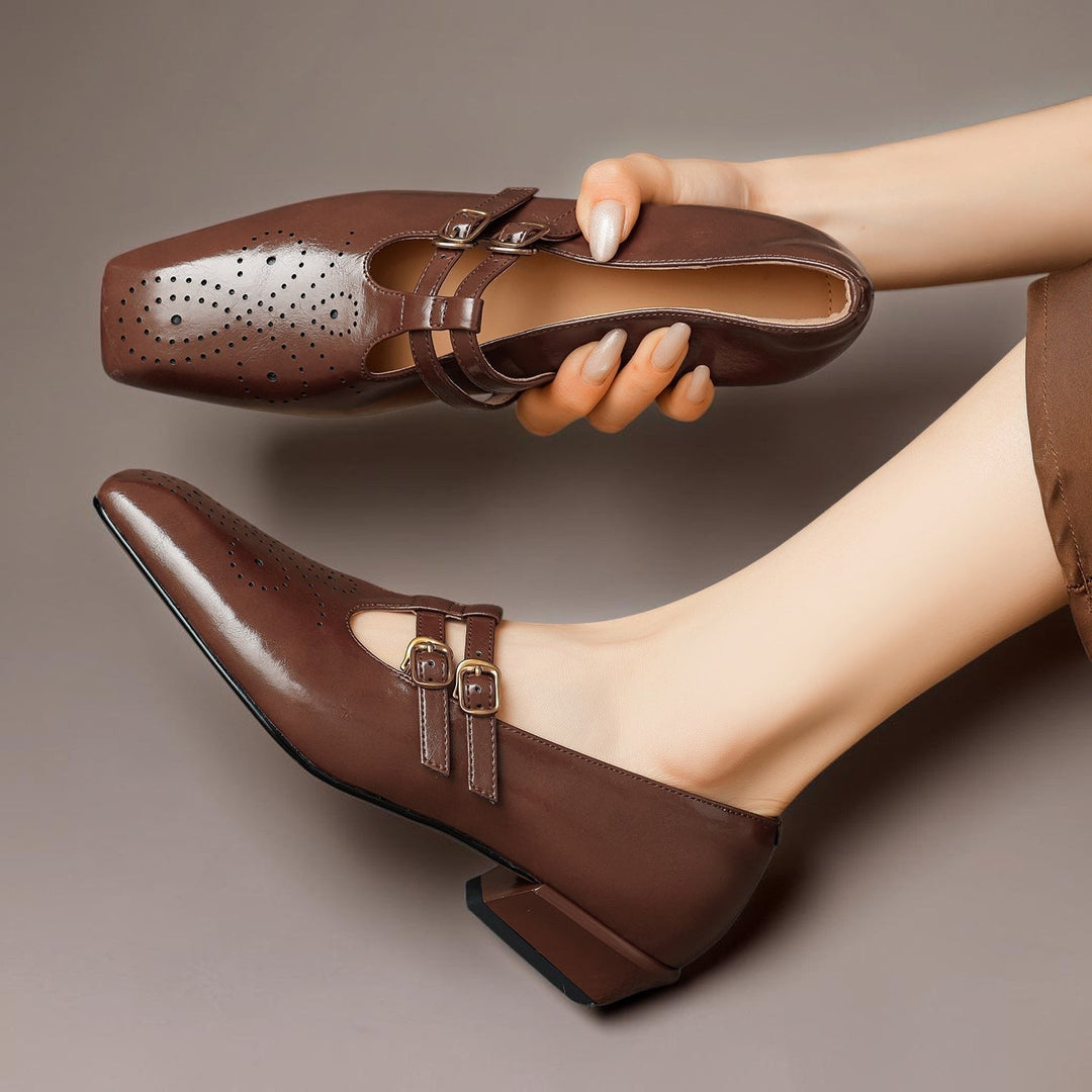 Marisol | Brogue Dubbelriem Mary Jane Pump