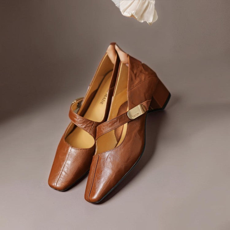 Quera | Gechiseled Vierkante Neus Mary Jane Pump