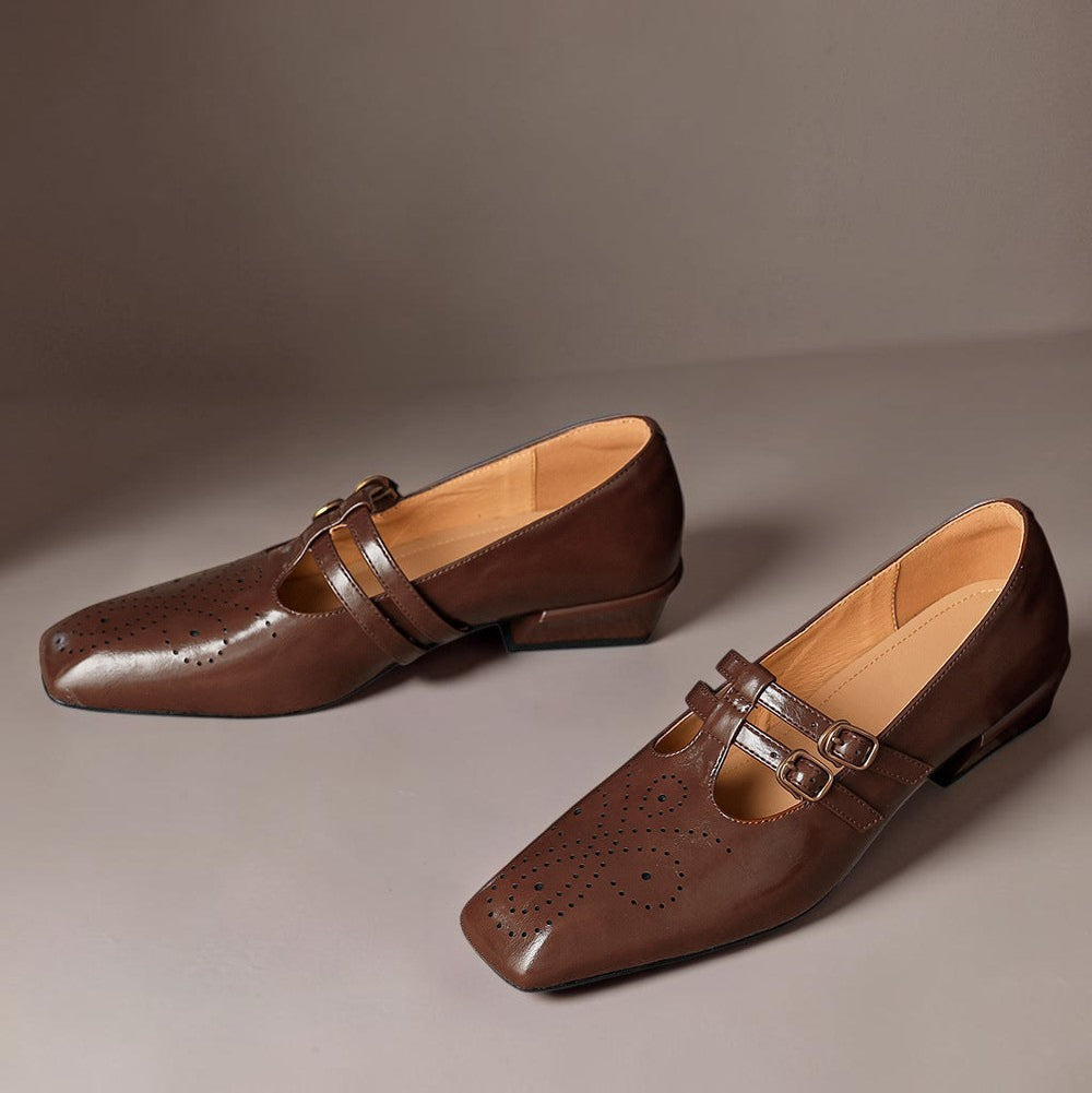 Marisol | Brogue Dubbelriem Mary Jane Pump