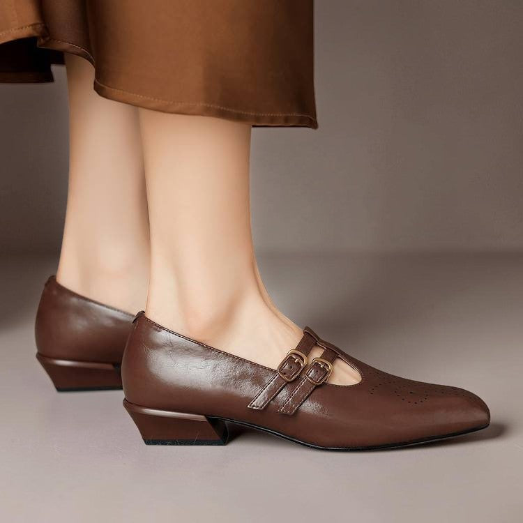 Marisol | Brogue Dubbelriem Mary Jane Pump