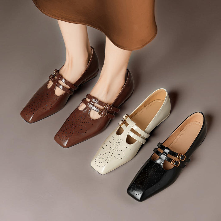 Marisol | Brogue Dubbelriem Mary Jane Pump