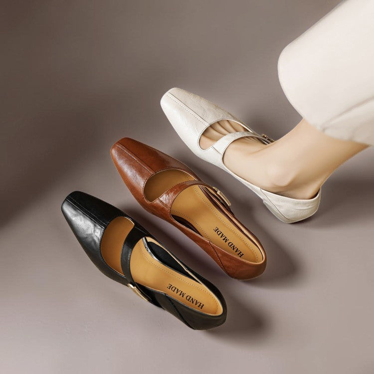 Quera | Gechiseled Vierkante Neus Mary Jane Pump