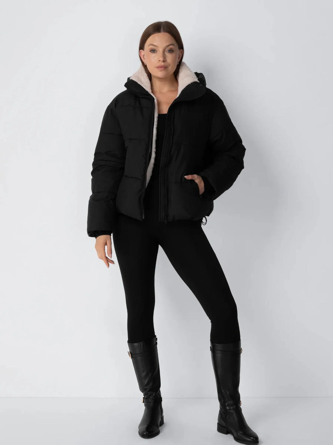 WarmCore™ Classic Short Detachable Hooded Puffer Jacket