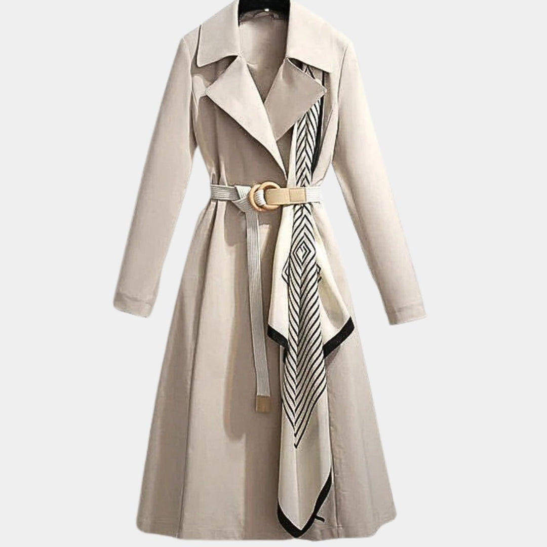 Clarice | Klassieke midi-trenchcoat met ceintuur