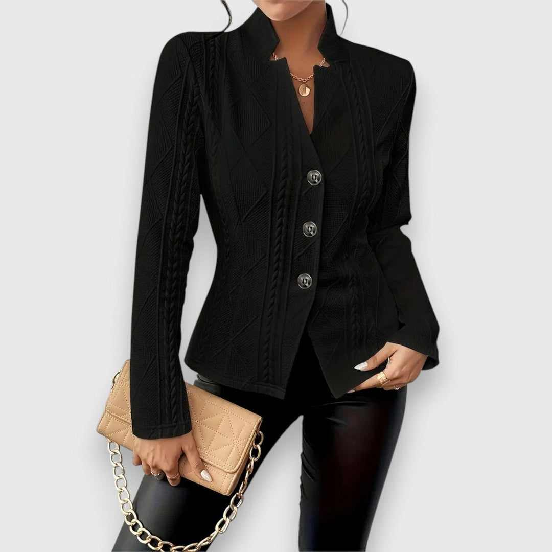 Loretta | Gestructureerde cardigan met knoopsluiting