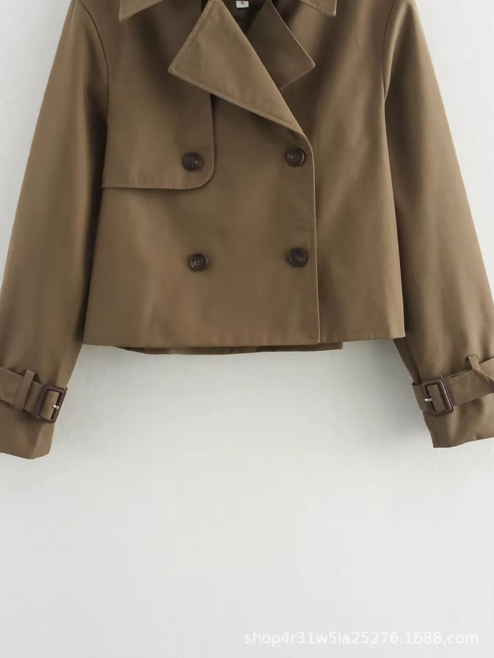 Eugenia | Korte trenchcoat met dubbele knopenrij