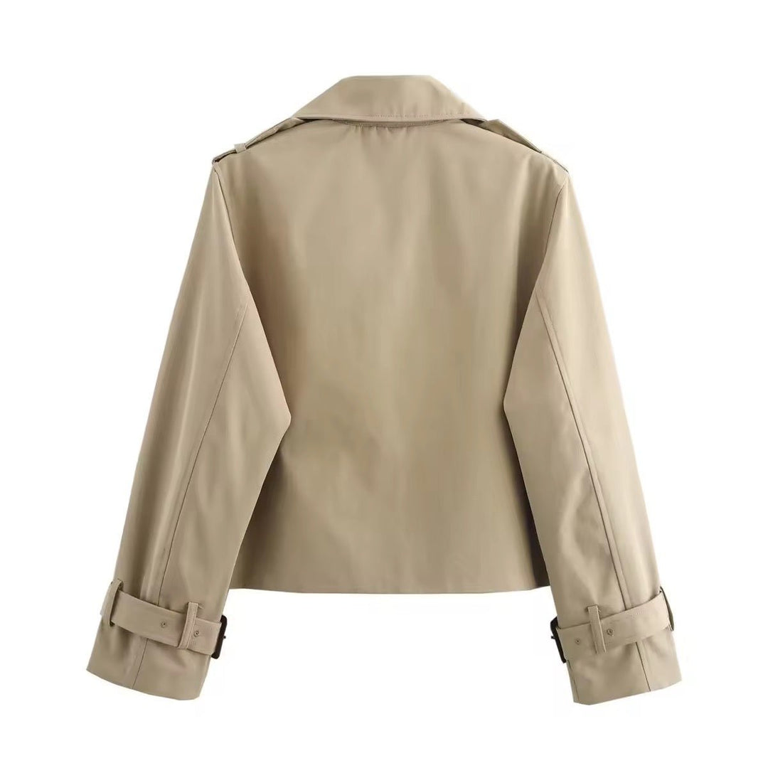 Eugenia | Korte trenchcoat met dubbele knopenrij