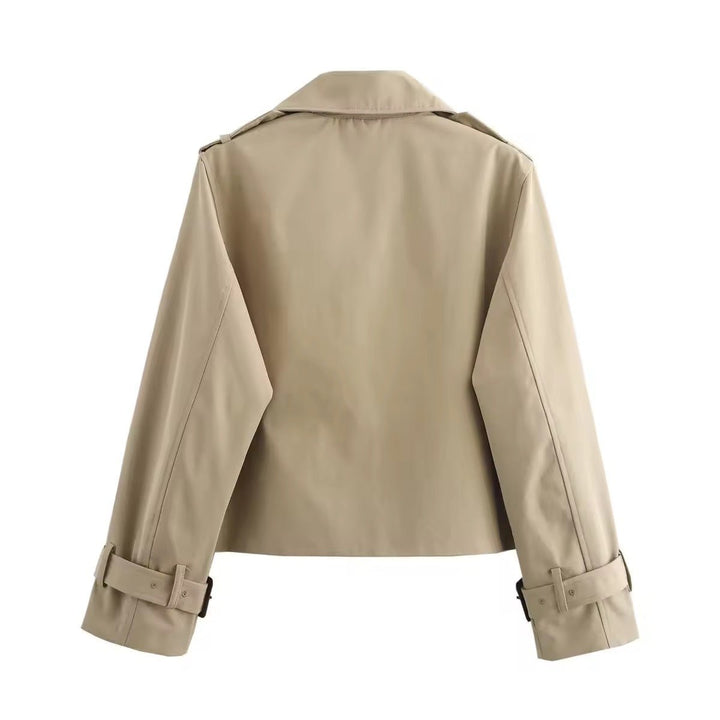 Eugenia | Korte trenchcoat met dubbele knopenrij
