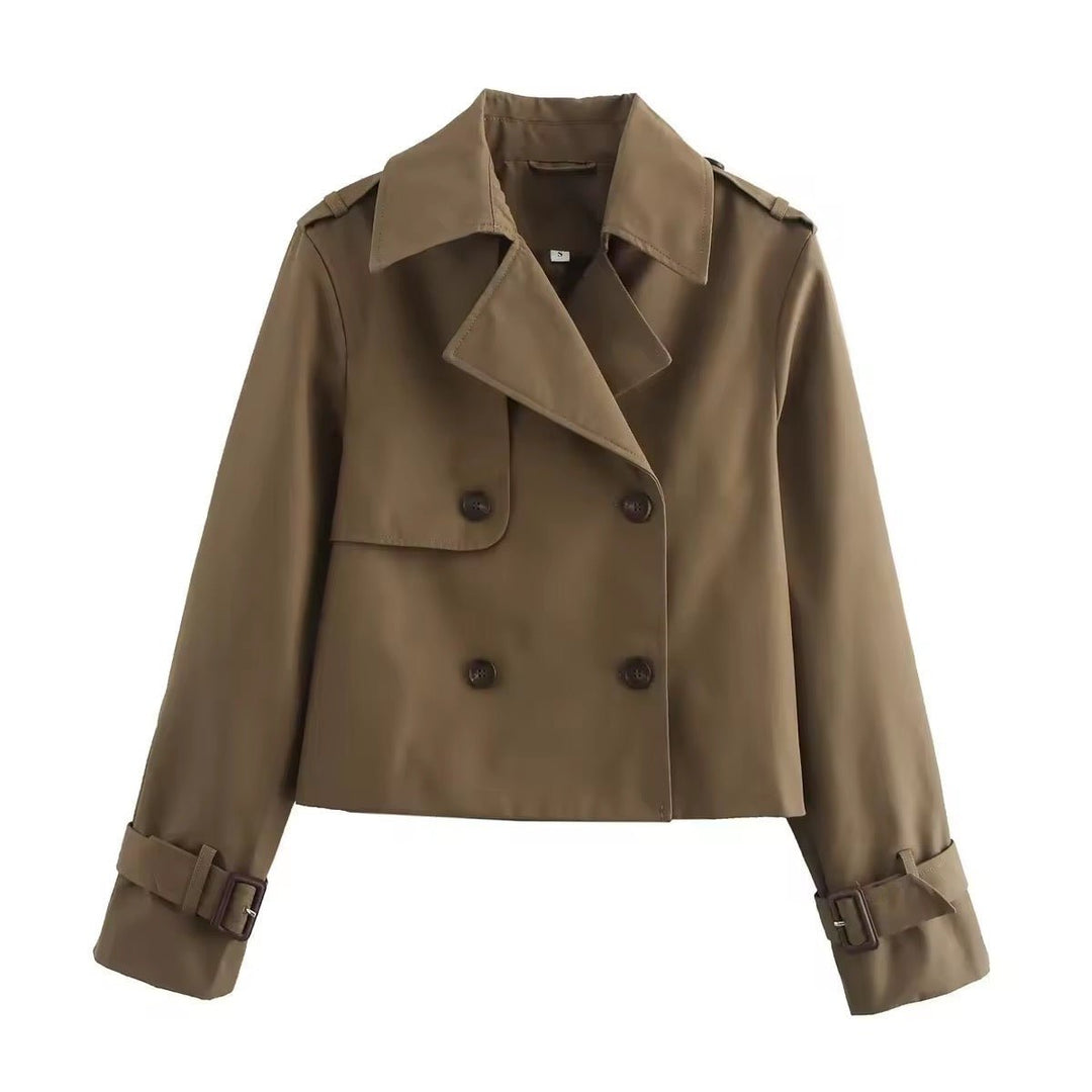 Eugenia | Korte trenchcoat met dubbele knopenrij