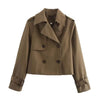 Eugenia | Korte trenchcoat met dubbele knopenrij
