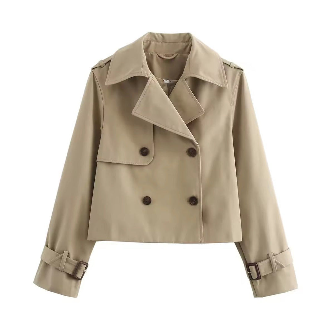 Eugenia | Korte trenchcoat met dubbele knopenrij