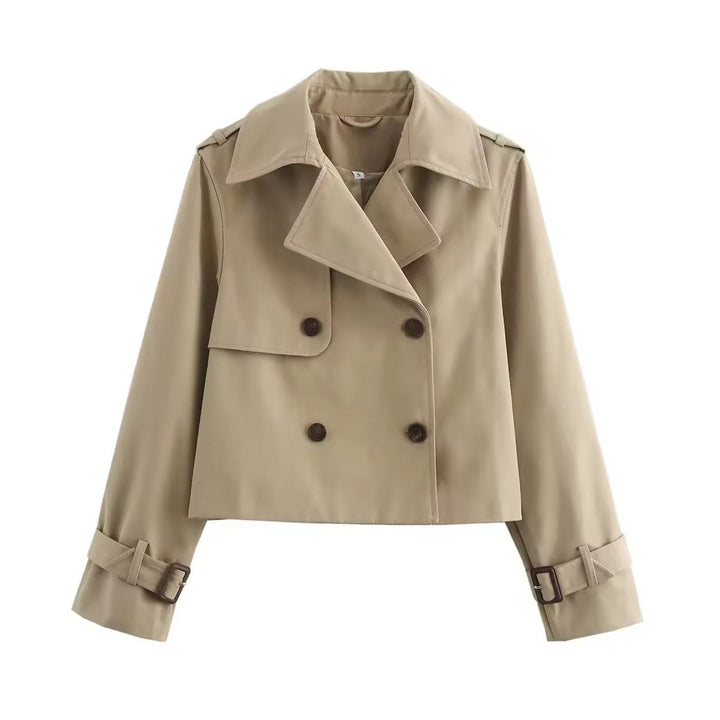 Eugenia | Korte trenchcoat met dubbele knopenrij