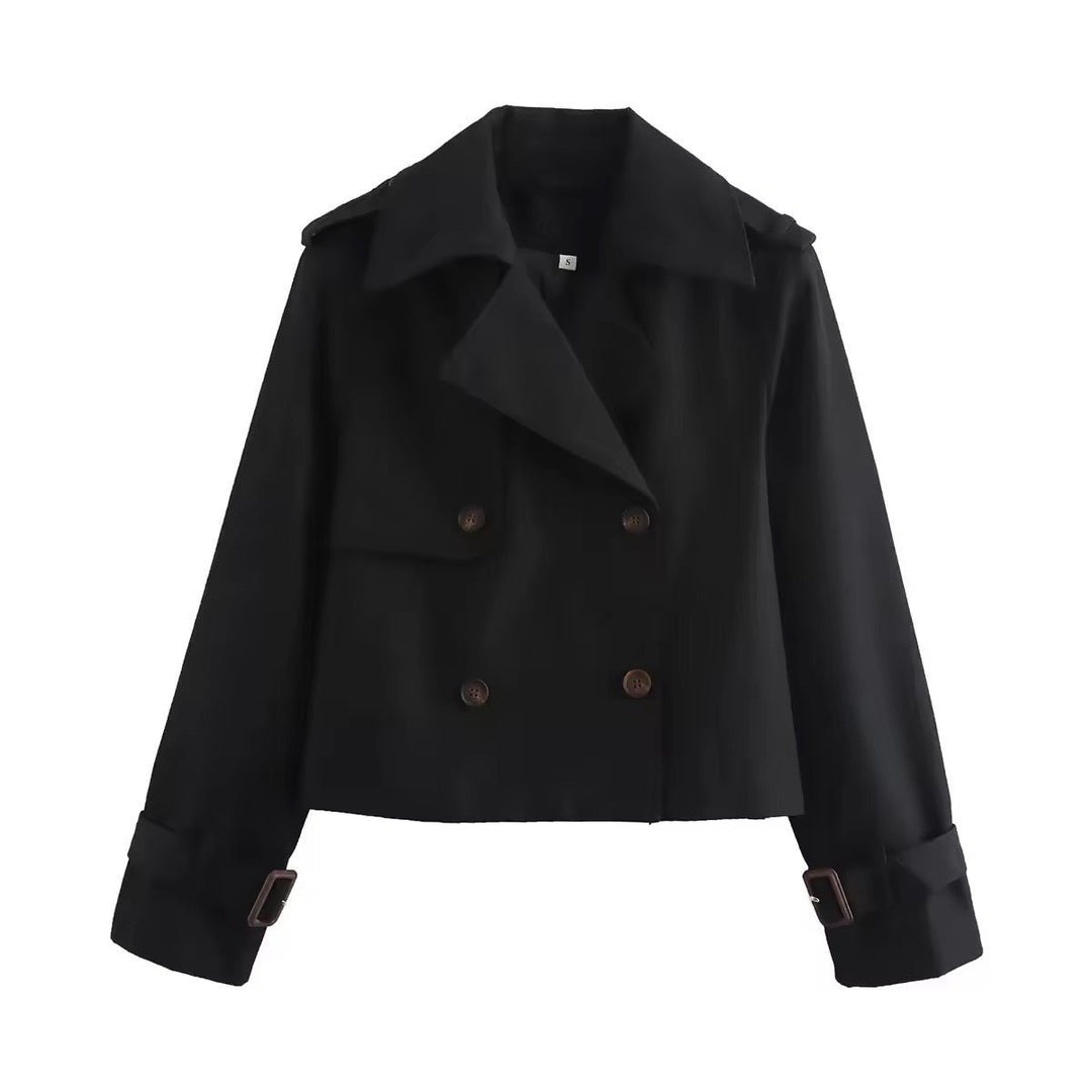 Eugenia | Korte trenchcoat met dubbele knopenrij