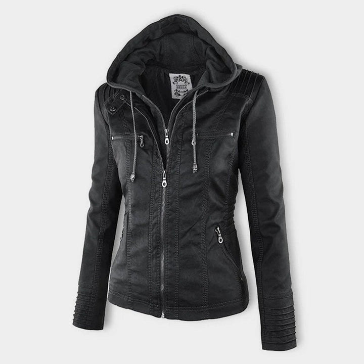 Lucinda | Bikerjack met afneembare capuchon