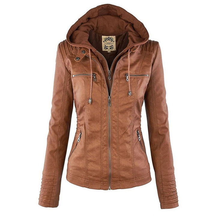 Lucinda | Bikerjack met afneembare capuchon