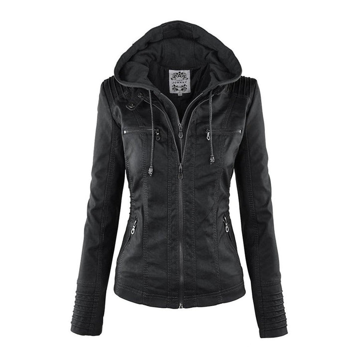 Lucinda | Bikerjack met afneembare capuchon