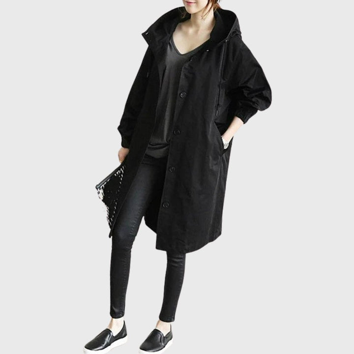 Ruth | Gewatteerde ruimvallende lange trenchcoat