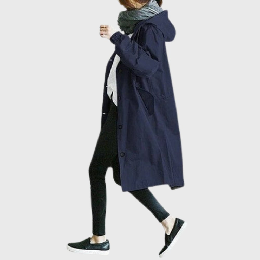 Ruth | Gewatteerde ruimvallende lange trenchcoat
