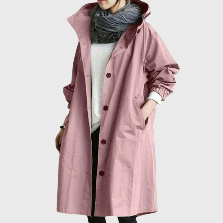 Ruth | Gewatteerde ruimvallende lange trenchcoat