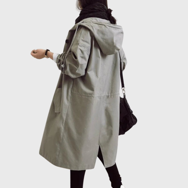 Ruth | Gewatteerde ruimvallende lange trenchcoat
