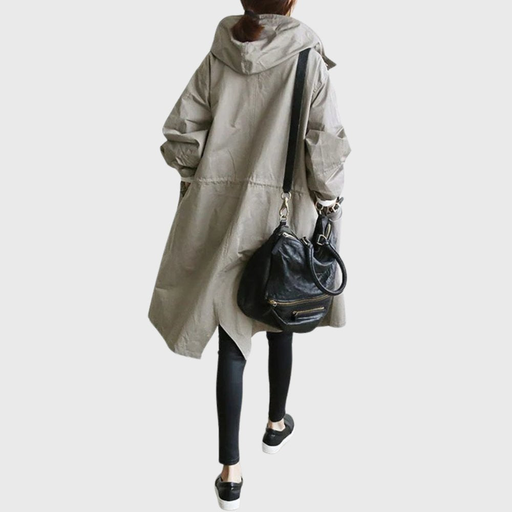 Ruth | Gewatteerde ruimvallende lange trenchcoat