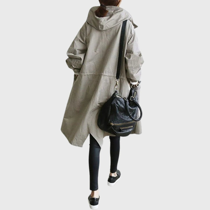 Ruth | Gewatteerde ruimvallende lange trenchcoat