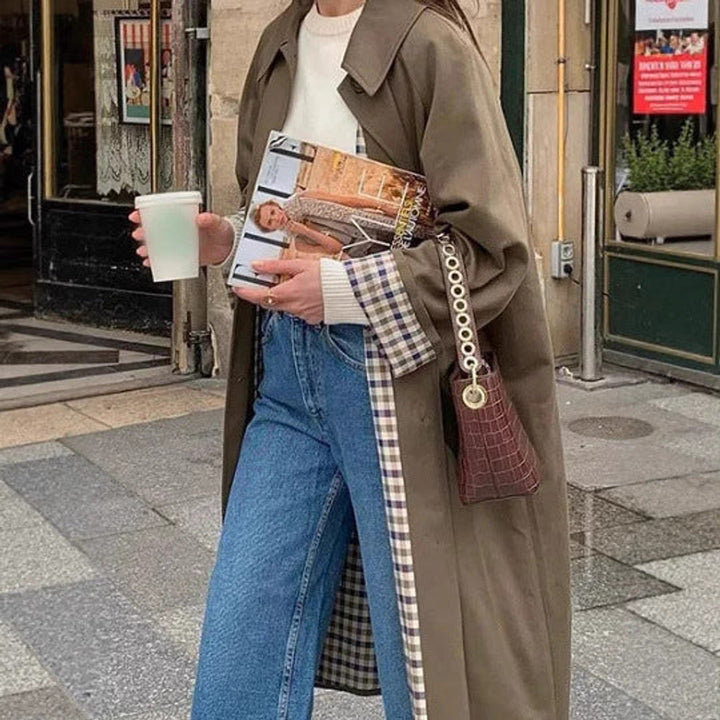 Lucia | Verfijnde oversized lange trenchcoat