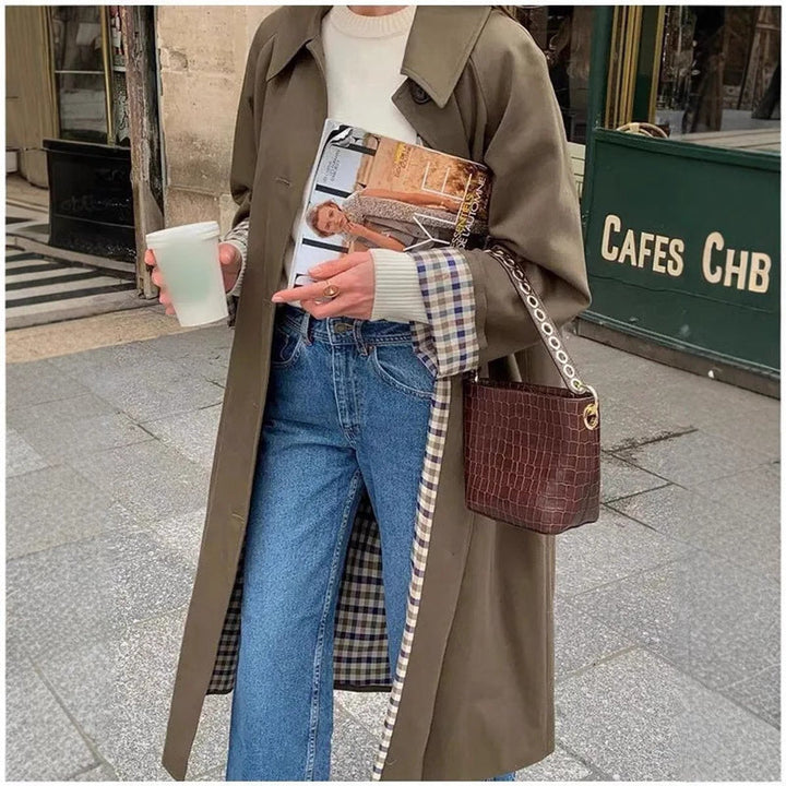 Lucia | Verfijnde oversized lange trenchcoat