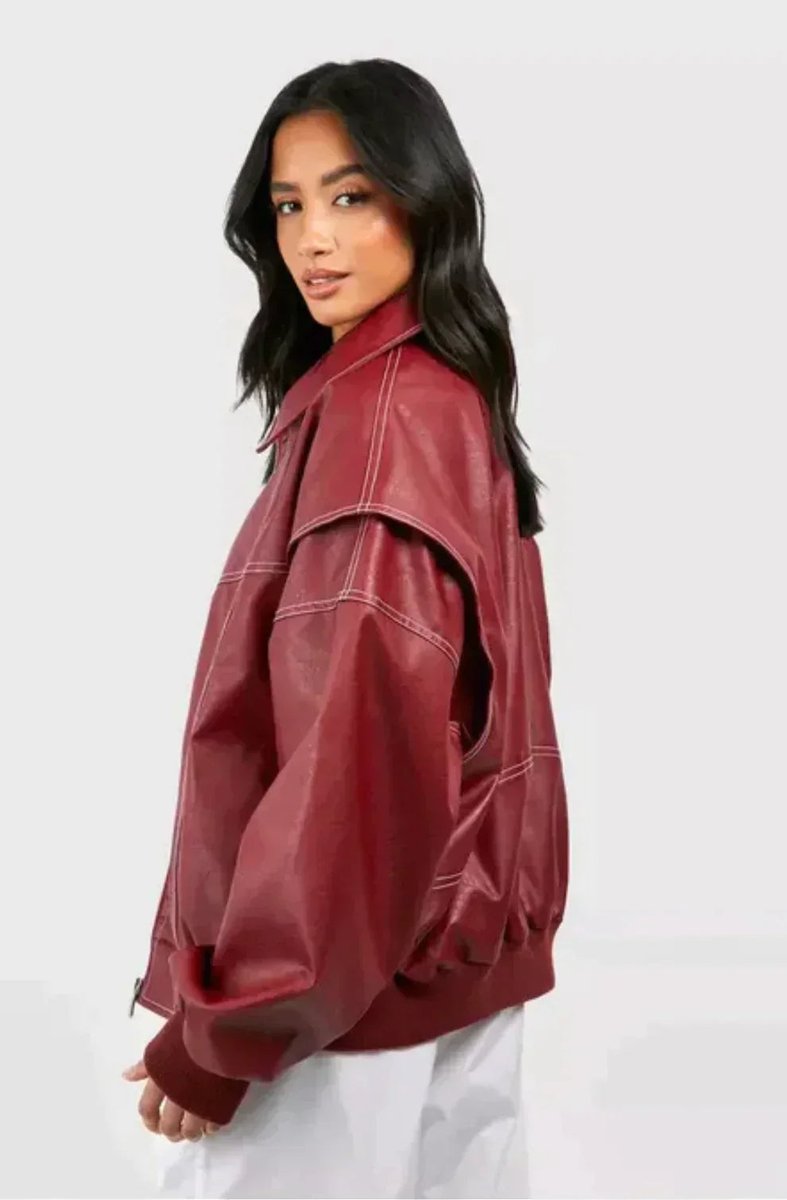 Renée | Oversized bomberjack met contraststiksel