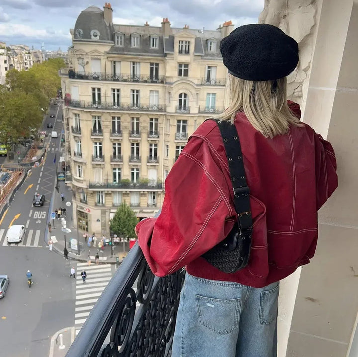 Renée | Oversized bomberjack met contraststiksel
