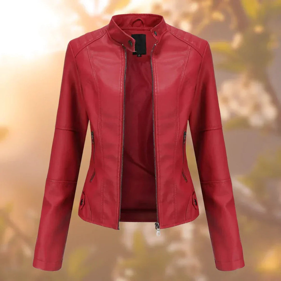Larissa | Slanke bikerjack met rits